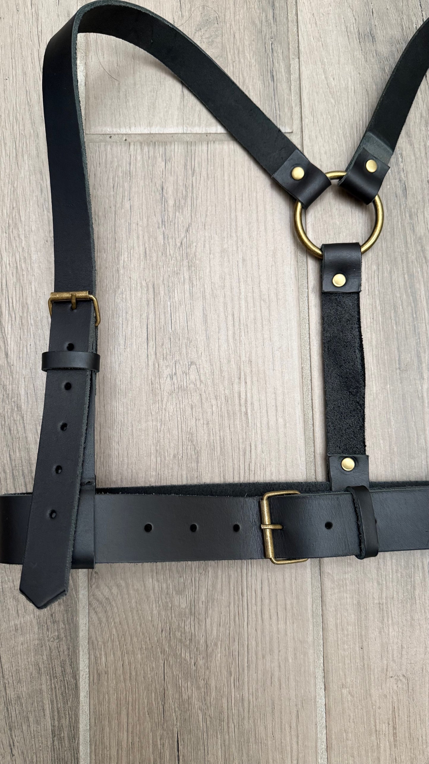 Obsessed With You Fashion Harness - Black/Antique Brass