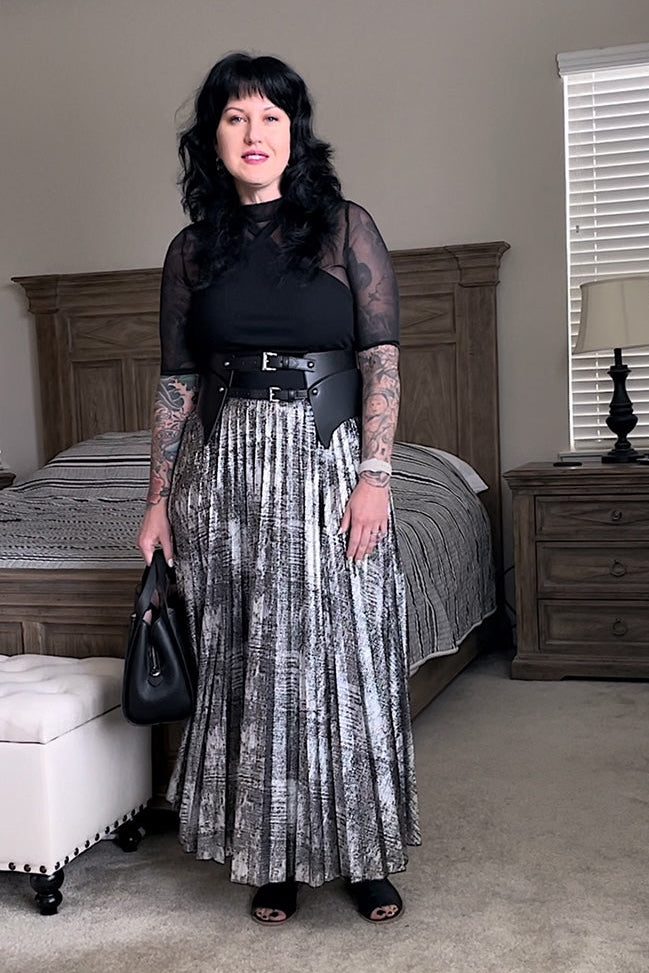 Moonlit Metal Skirt - Silver