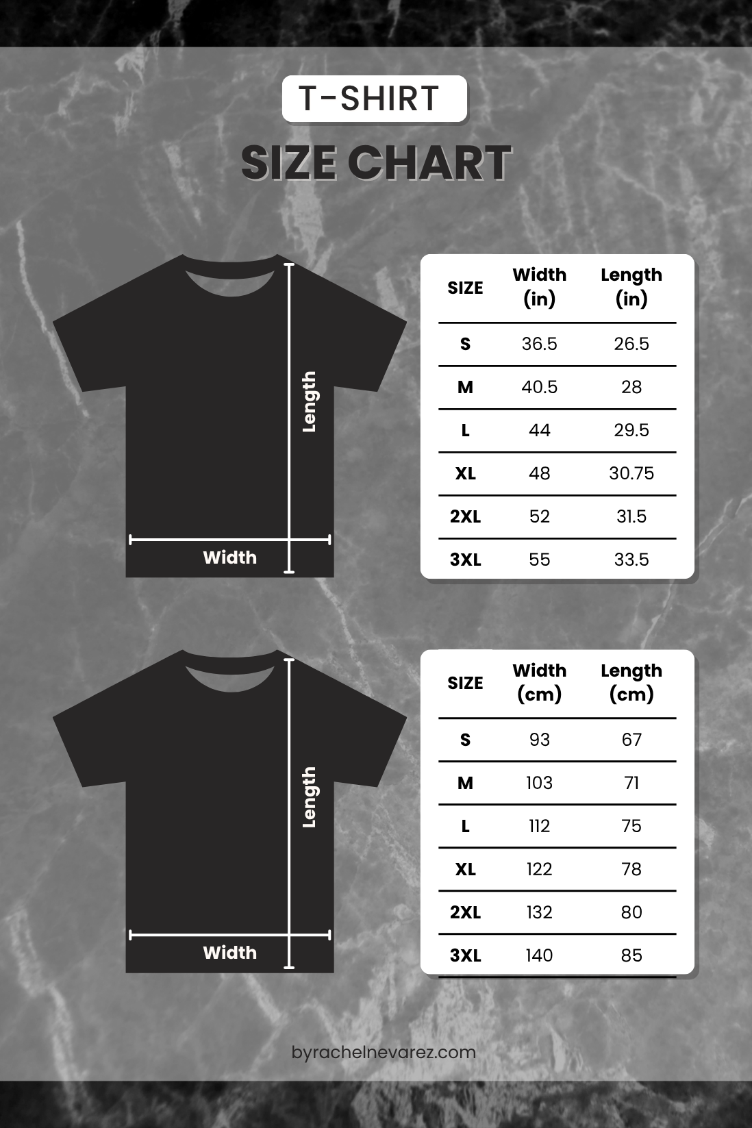 t-shirt size chart