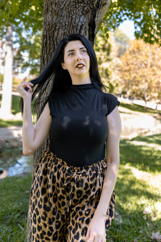 After Hours Mock Neck Top - Black