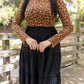 Autumn Veil Mesh Top - Leopard