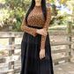 Autumn Veil Mesh Top - Leopard