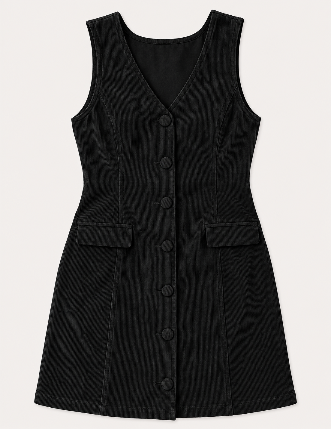 Detention Darling Corduroy Dress - Black