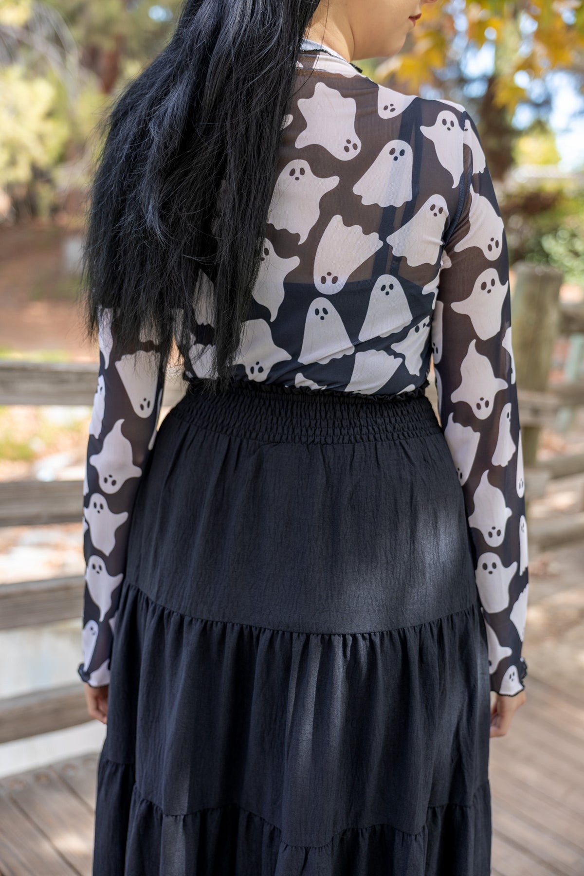 Boo Crew Mesh Top - Black/White