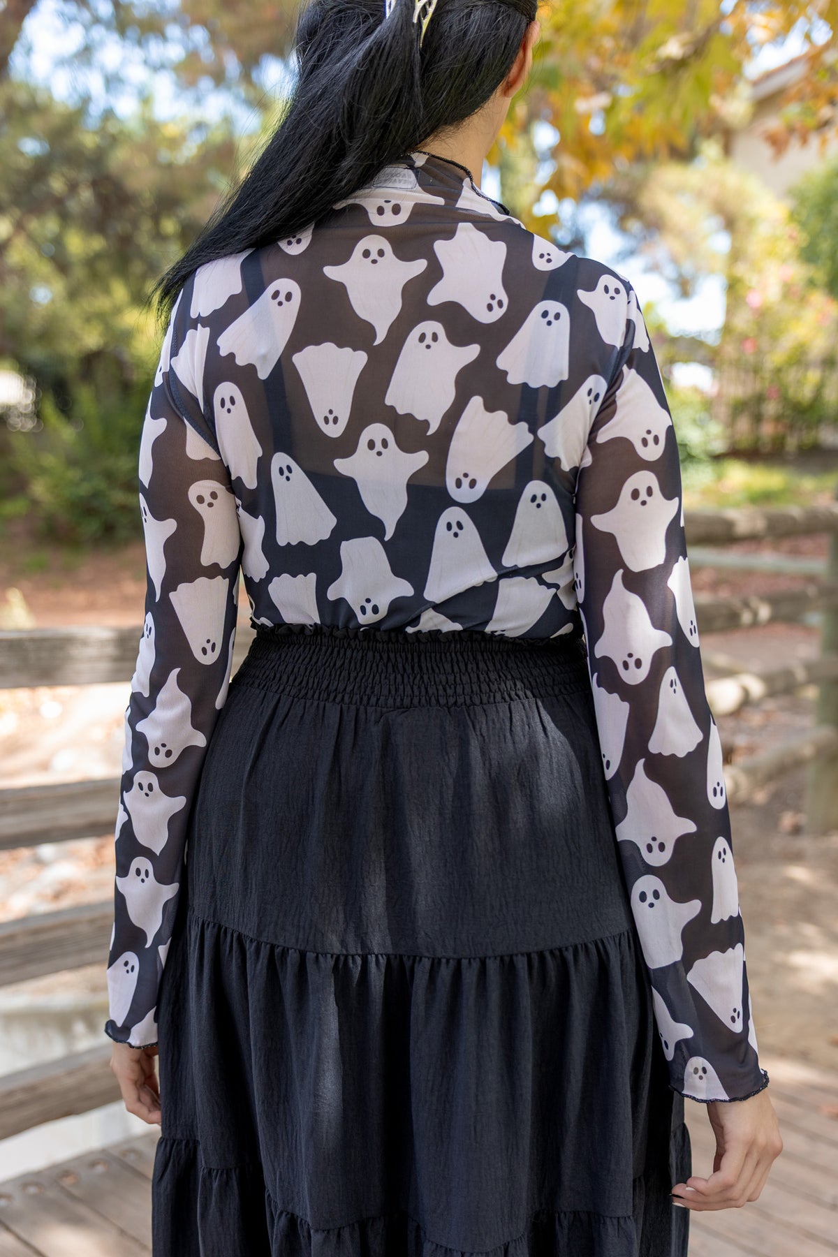 Boo Crew Mesh Top - Black/White