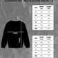 Garment measurements chart for a black top with size dimensions on a gray background.