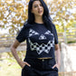 Checkered Jack Crop Tee - Black
