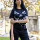 Checkered Jack Crop Tee - Black