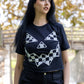 Checkered Jack Crop Tee - Black