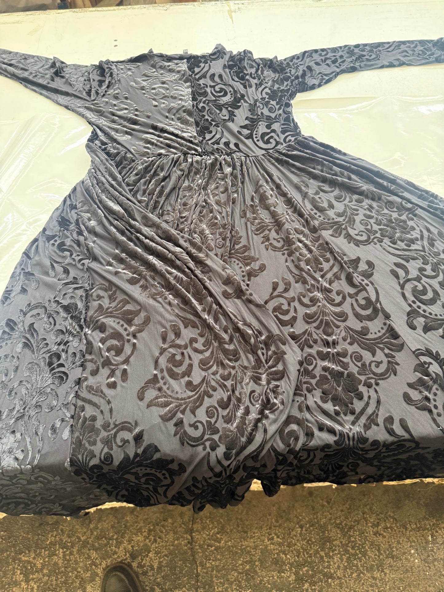 [Production Second] Velvet Burnout Damask Maxi Dress (All Sizes)