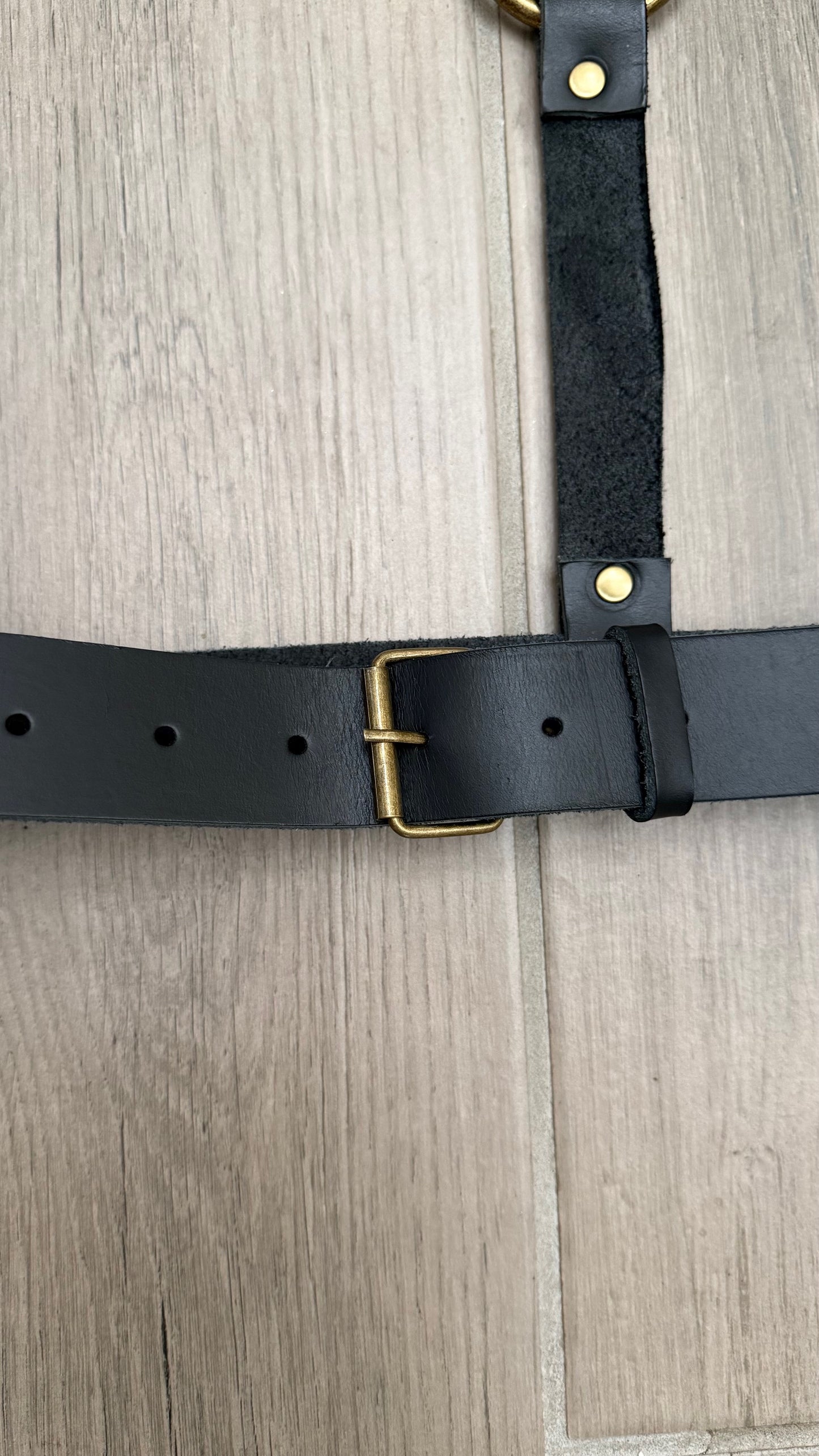 Obsessed With You Fashion Harness - Black/Antique Brass