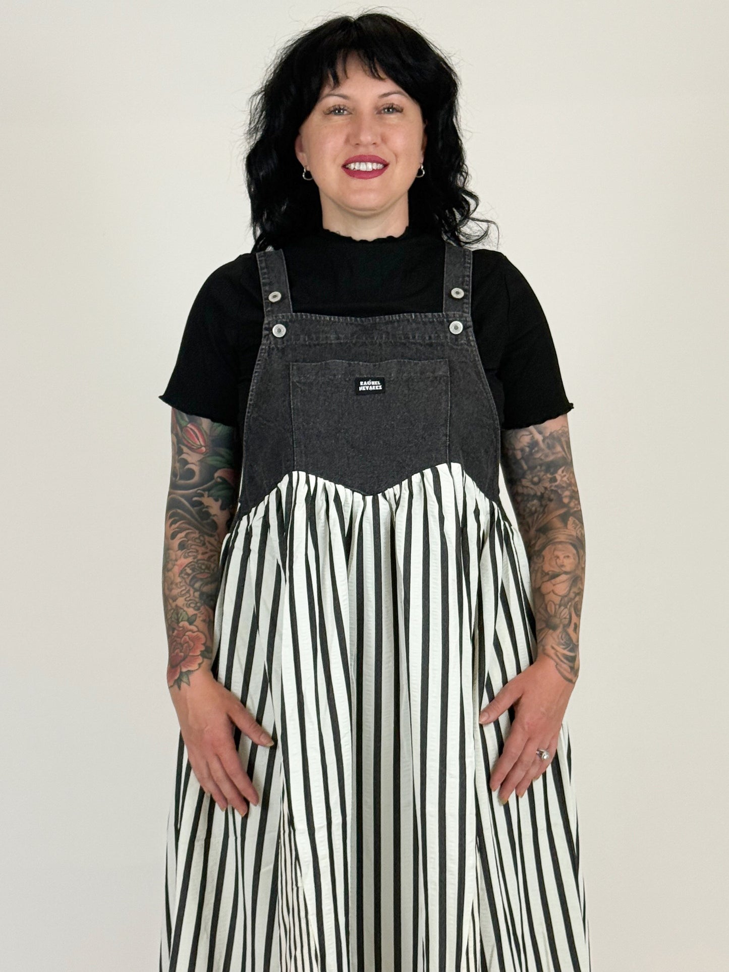 Harvest Moon Overall Dress - Charcoal