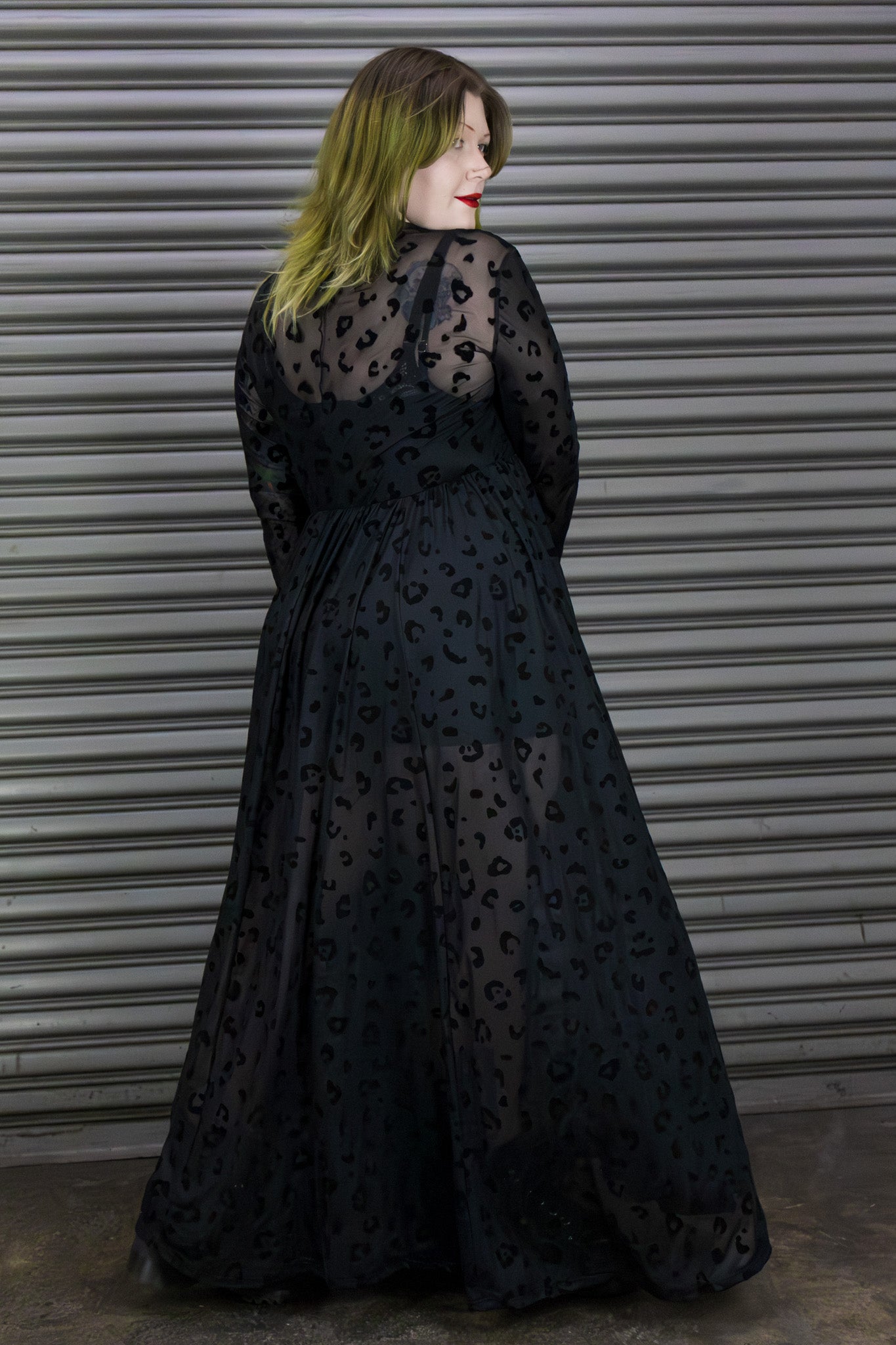 Mist Mesh Leopard Dress - Black Leopard