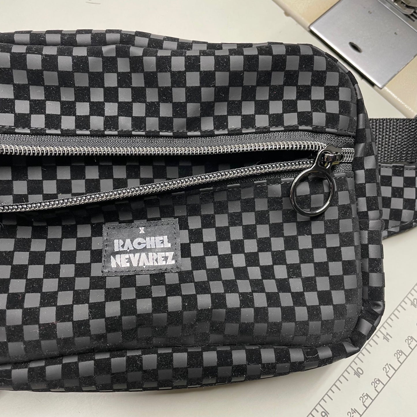 Crossbody Bag - Black on Black Checker