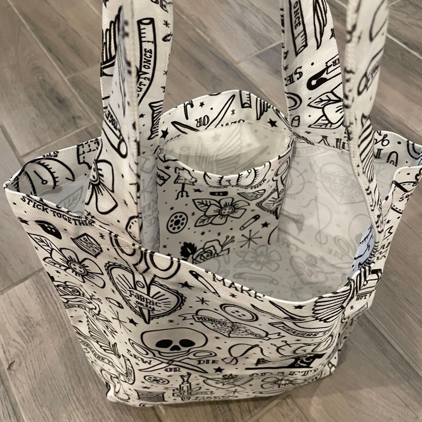Project Tote Bag - Sew or Die in White