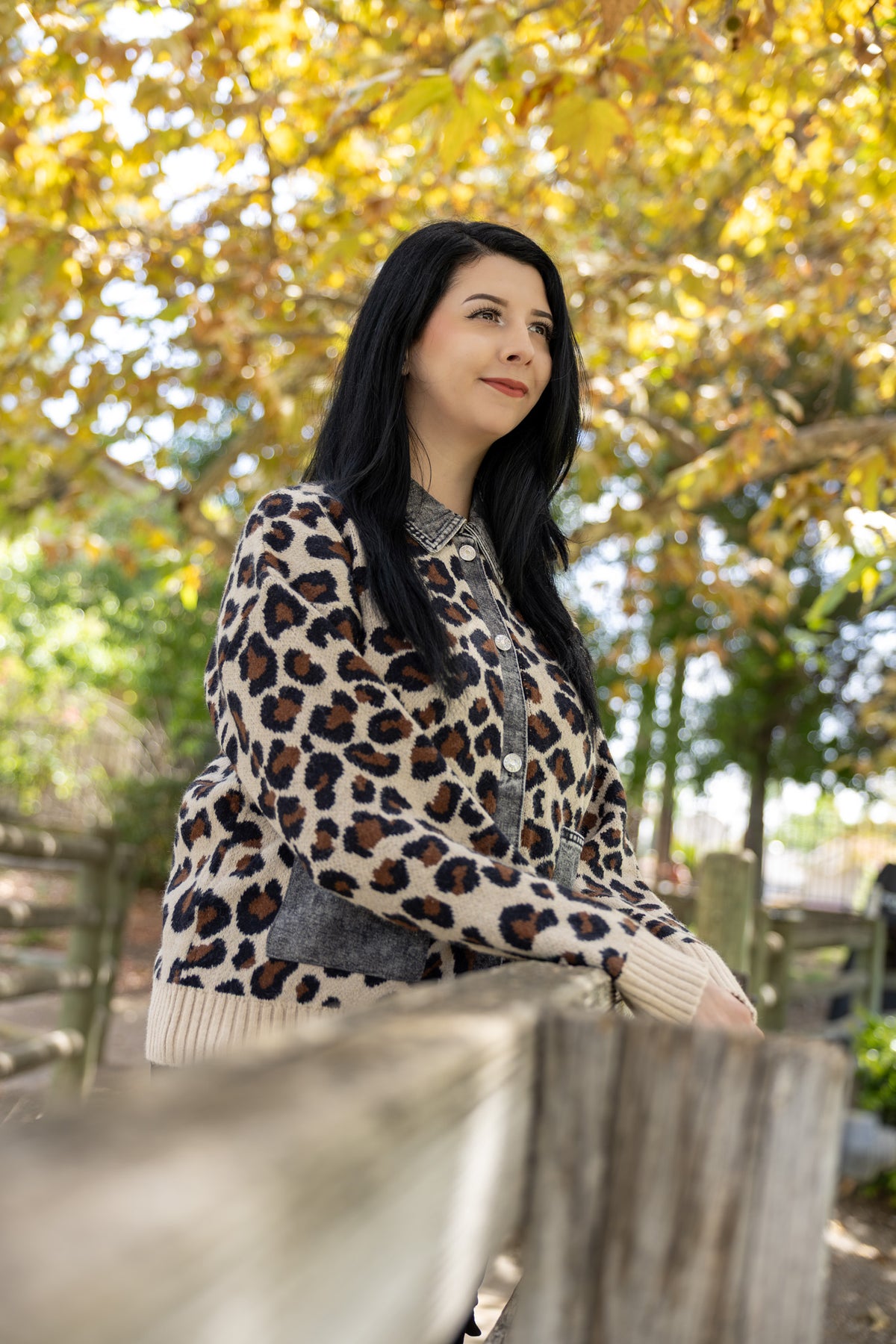 Leopard Social Club Knit Shacket - Leopard/Charcoal