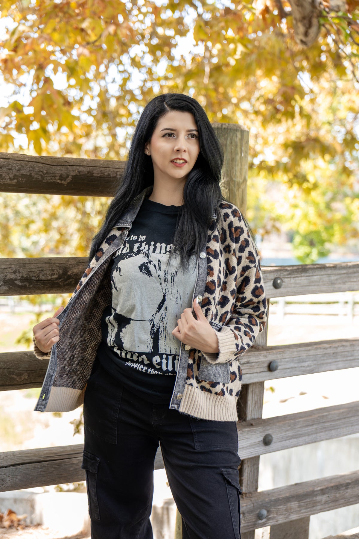 Leopard Social Club Knit Shacket - Leopard/Charcoal