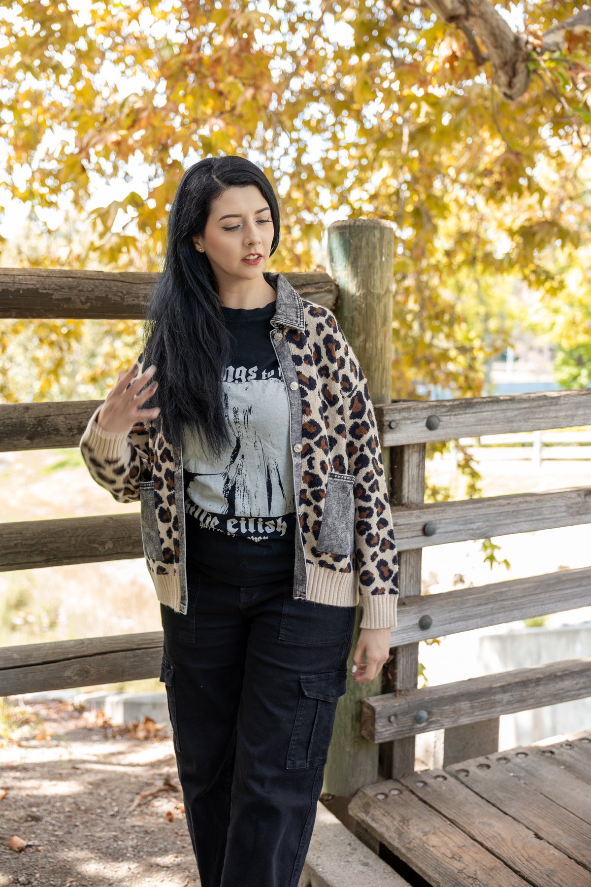 Leopard Social Club Knit Shacket - Leopard/Charcoal