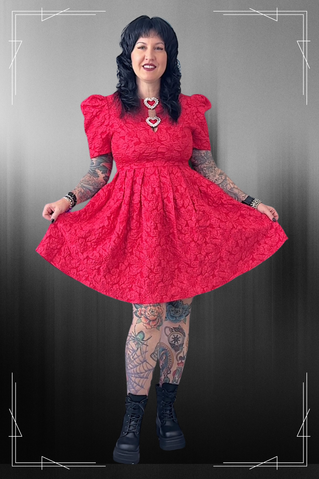 Midnight Heart Dress - Red