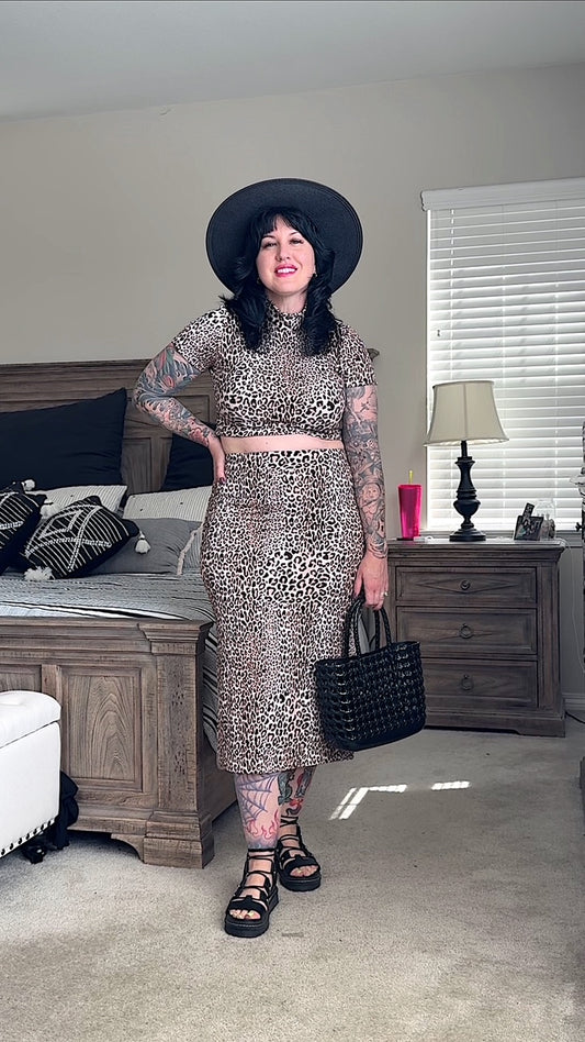 Shadow Prowl Pencil Skirt  - Leopard