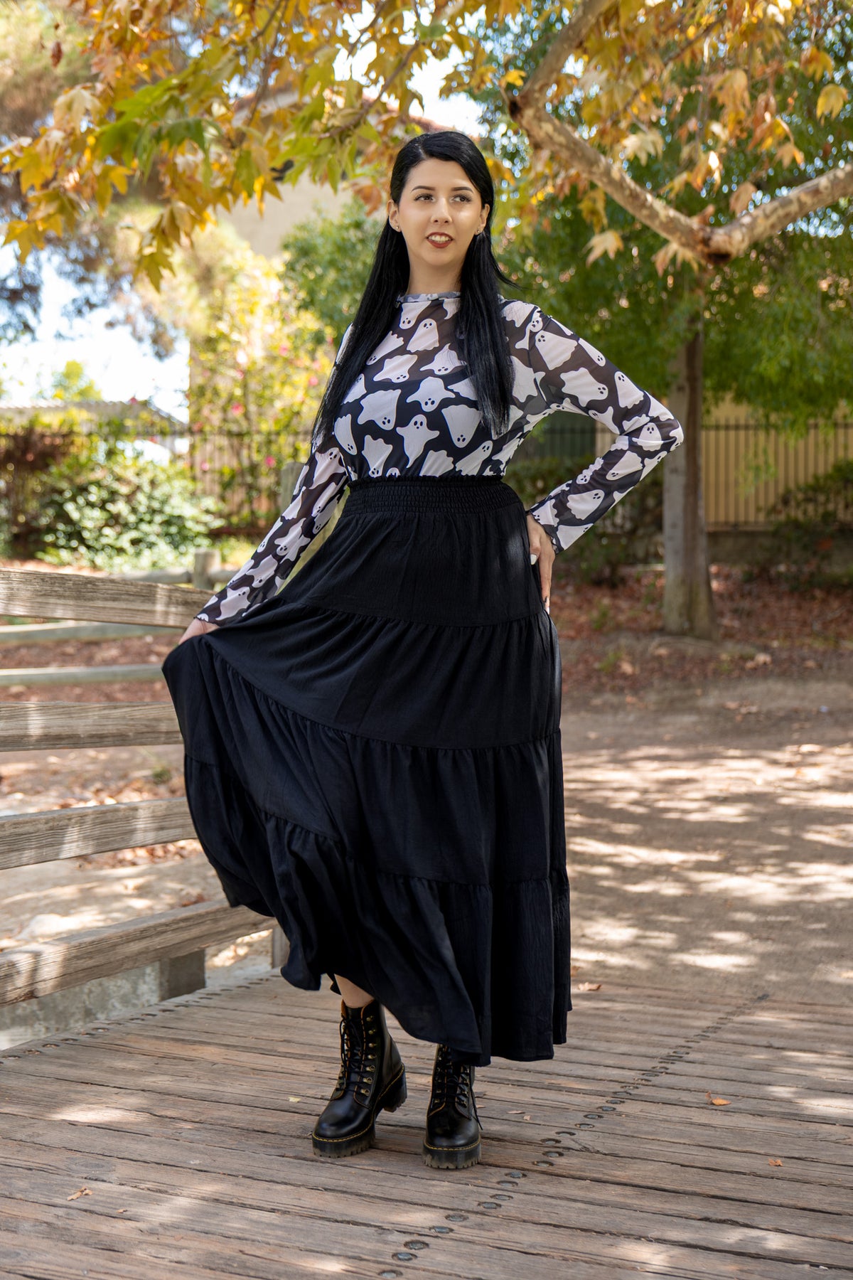 Boo Crew Mesh Top - Black/White
