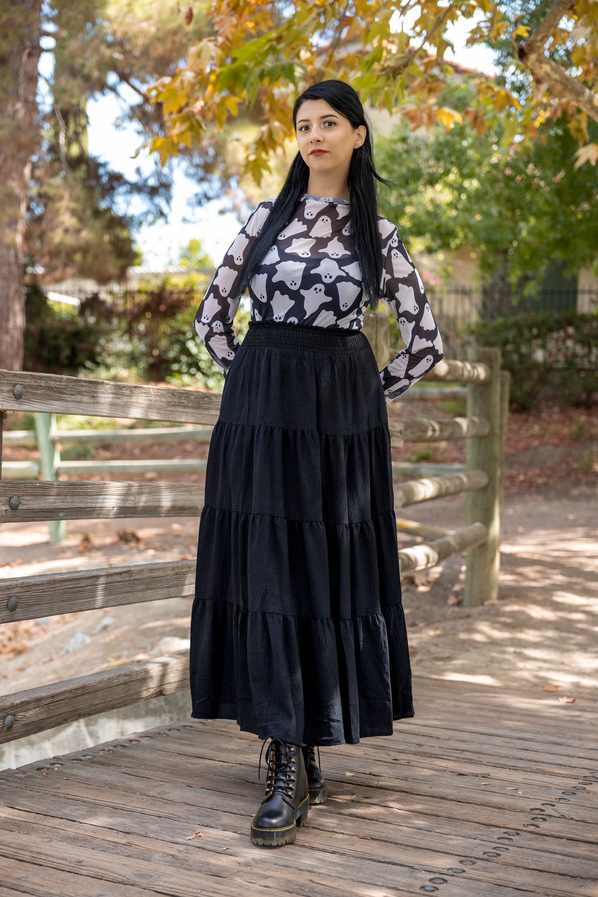 Boo Crew Mesh Top - Black/White