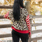 Wild Streak Cardigan - Leopard/Red