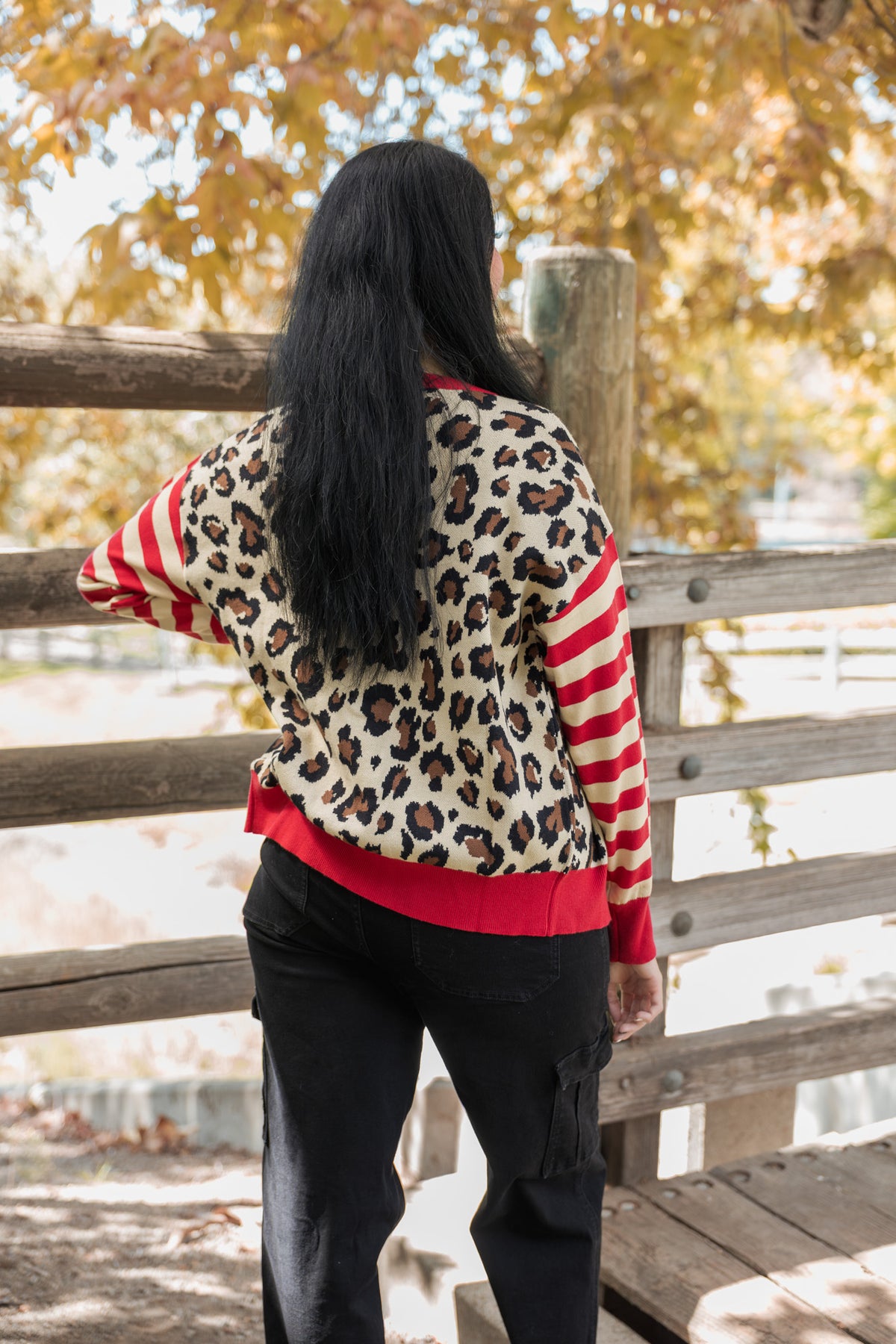 Wild Streak Cardigan - Leopard/Red