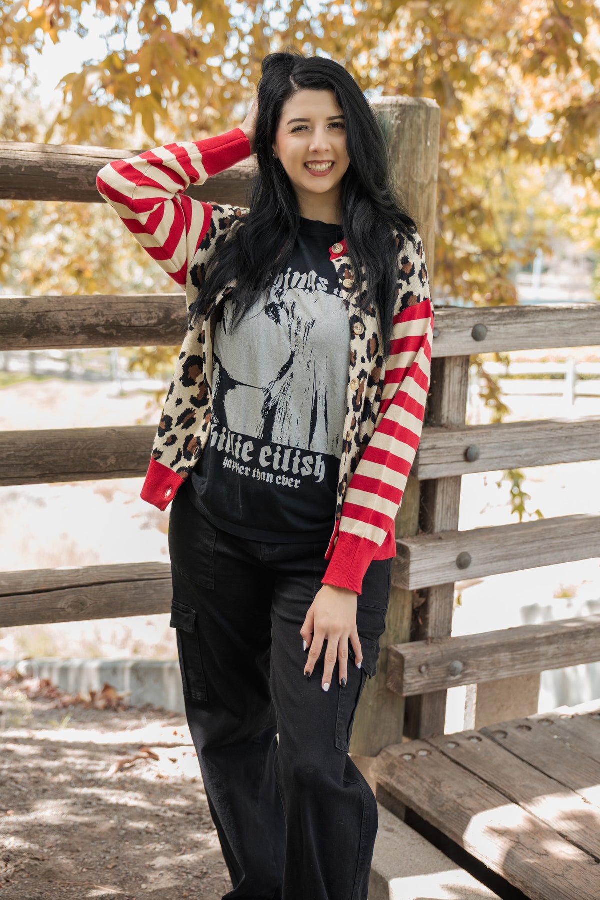 Wild Streak Cardigan - Leopard/Red