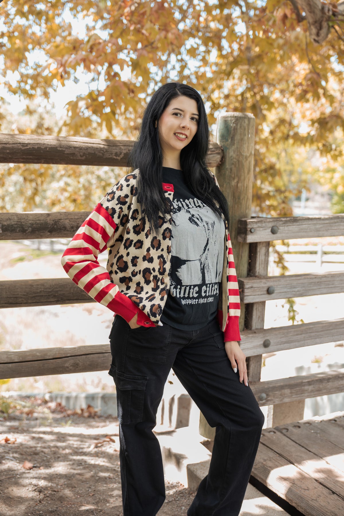 Wild Streak Cardigan - Leopard/Red