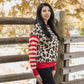 Wild Streak Cardigan - Leopard/Red