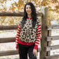 Wild Streak Cardigan - Leopard/Red