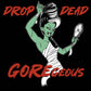 Illustration of a green-skinned woman with white hair, holding a mirror, with text 'Drop Dead Gorgeous' on a black background.
