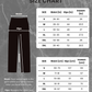 Size chart for 'Fierce Intentions' pants with measurements on a textured background