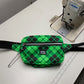 Crossbody Bag - Neon Green Tartan