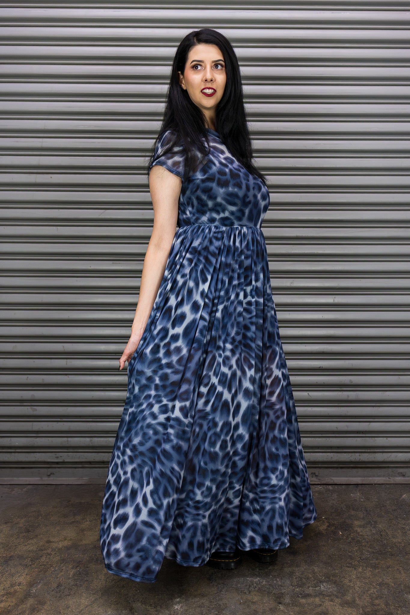 Midnight Leopard Mesh Dress