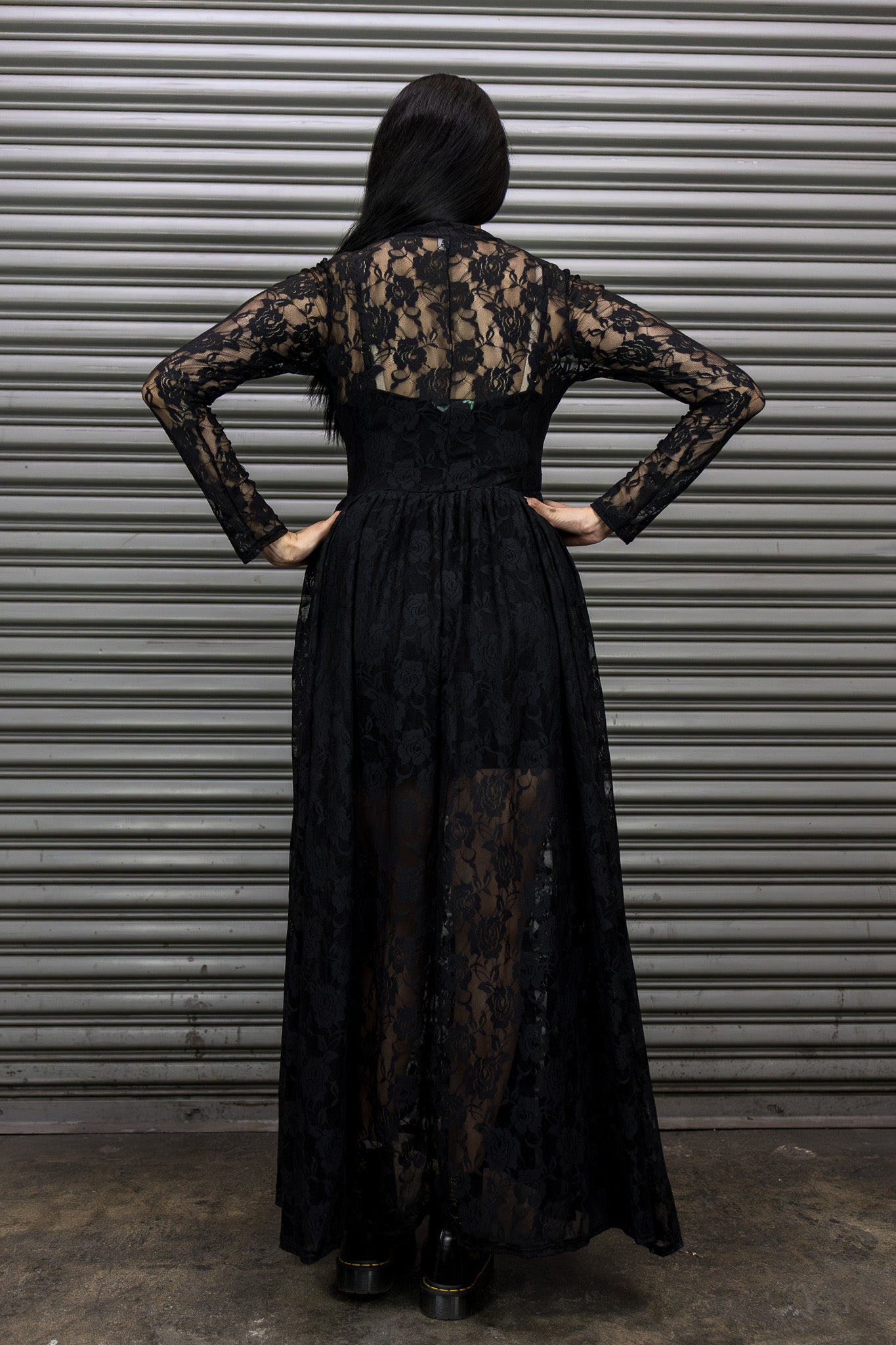 lace dress goth Wannathis Gothic Velvet Corset Dress Set