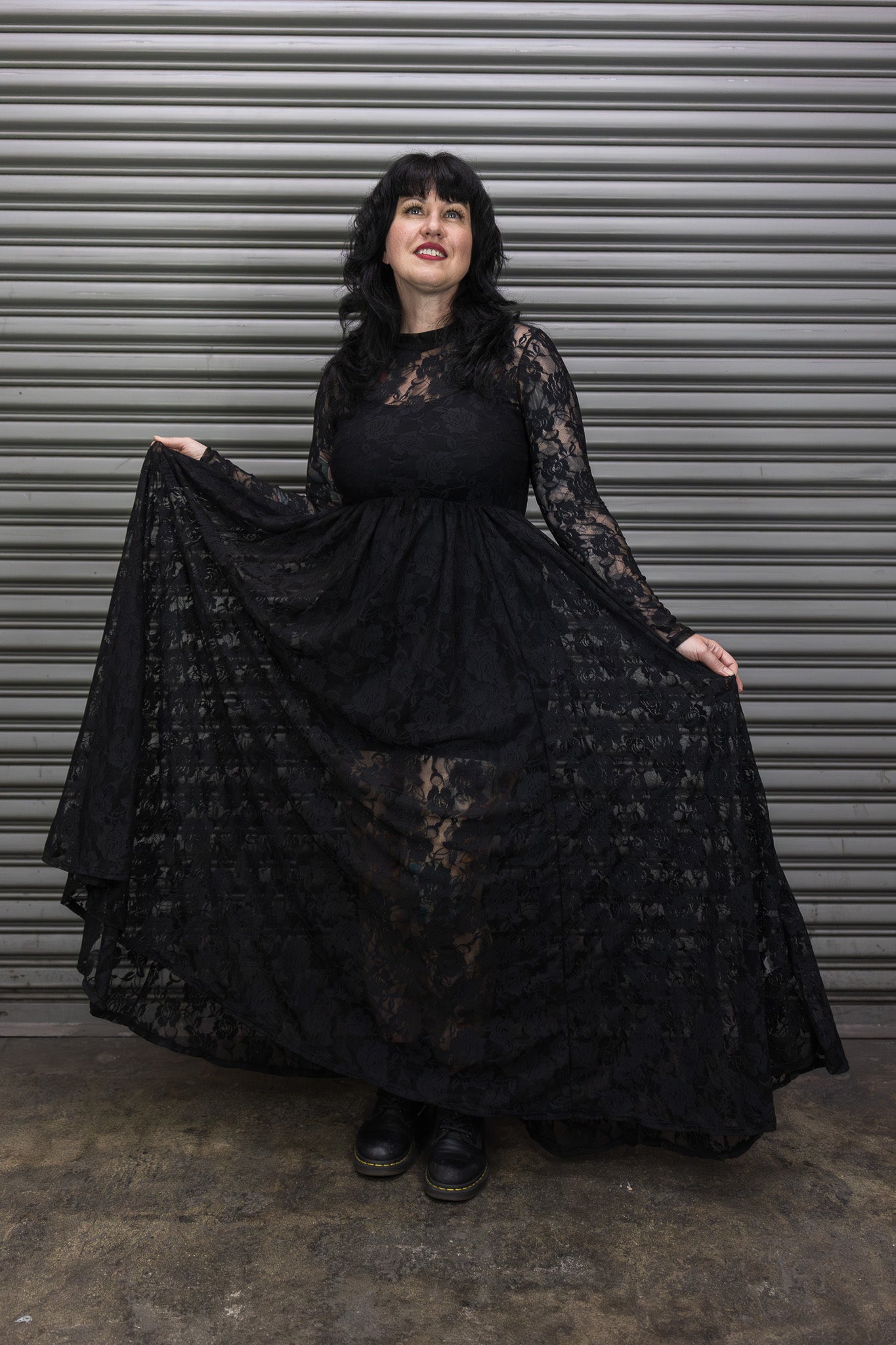 Mist Lace Maxi Dress - Black