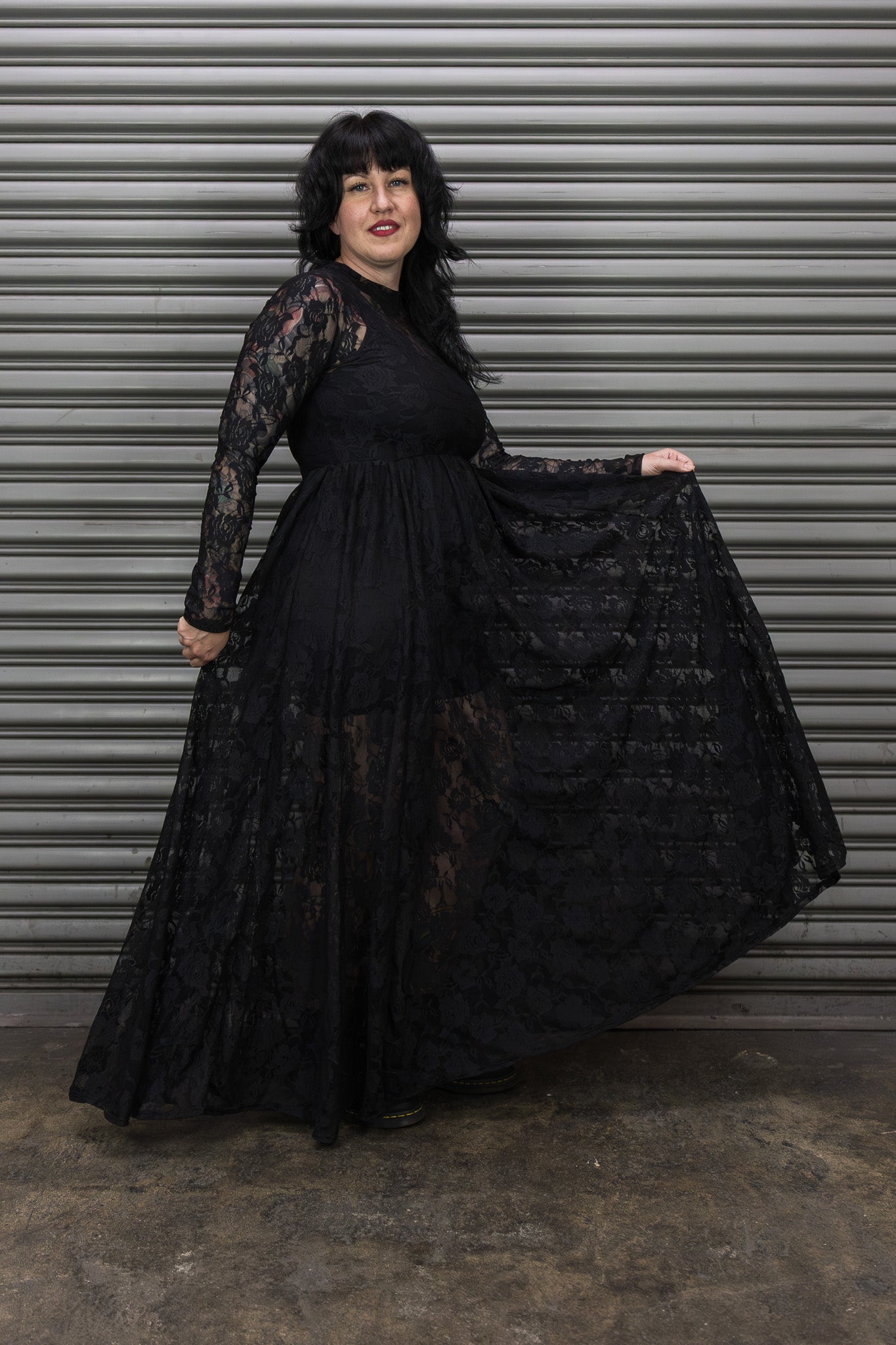 Mist Lace Maxi Dress - Black