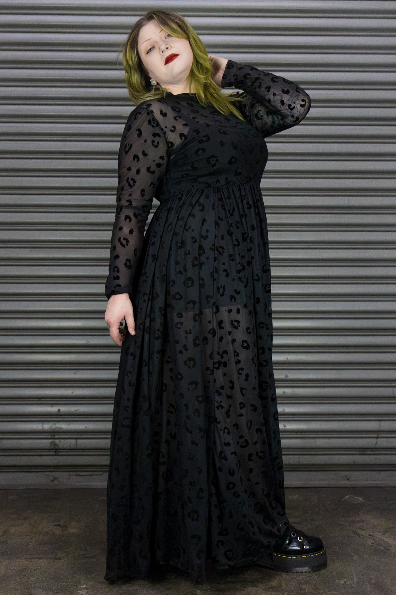 black leopard dress Mist Mesh Leopard Dress
