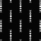 Pattern of moon phases in white on a black background