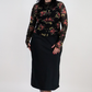 Night Bloom Long Sleeve Top - Black Floral