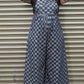 Checked In Denim Jumpsuit - Blue