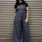 Checked In Denim Jumpsuit - Blue