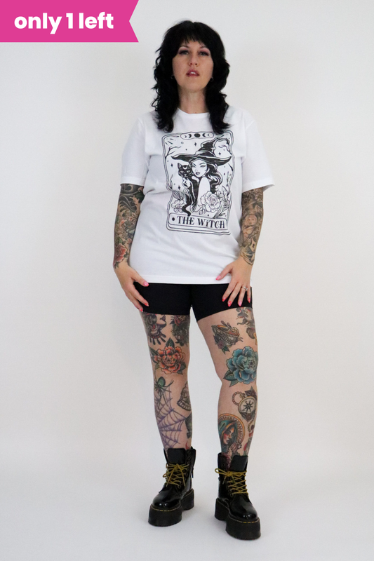 The Witch Tarot Card Tee - White